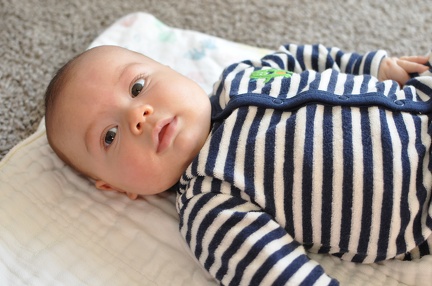 JB relaxing in his stripe suit